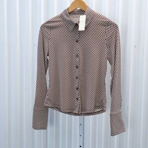 NWT Abercrombie Fitch Soft A F Collection Womens Small Geometric Print Shirt